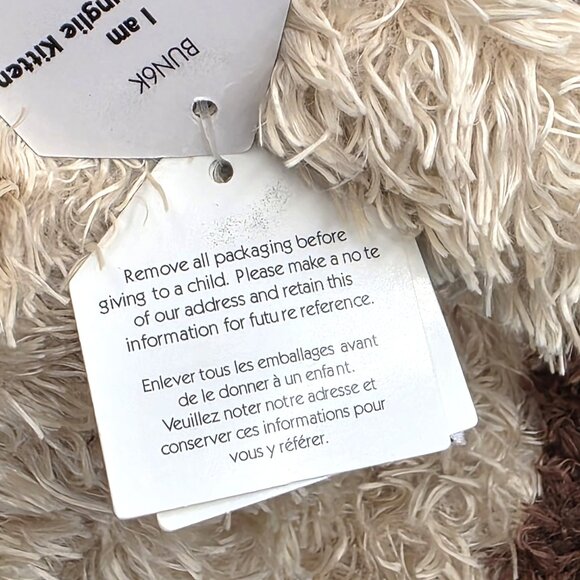 Jellycat Medium Bunglie Kitten Stuffed Plush Tan Brown Stripes Long Tail Retired - Picture 10 of 12